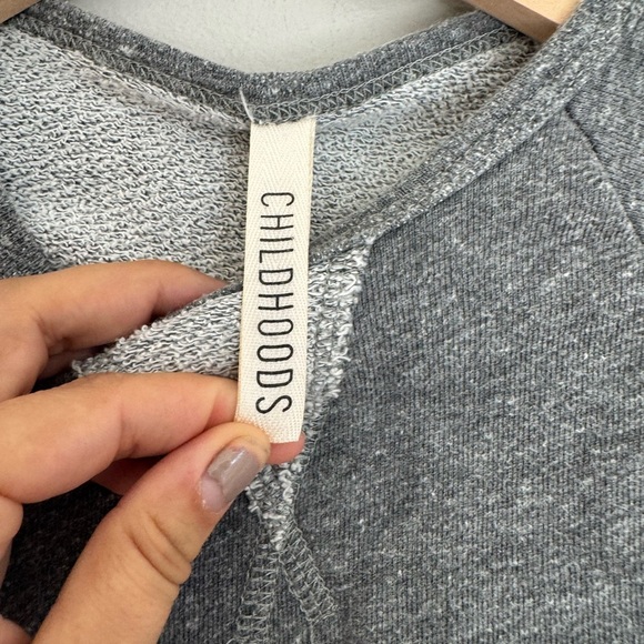 Childhoods Peplum Sweatshirt 12-18M Gray Scandi Thermal Knit Cottagecore Top - Picture 2 of 5